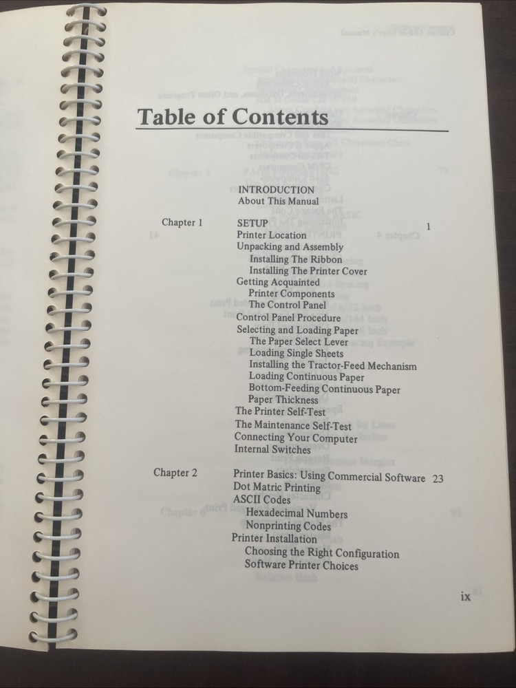 Citizen 180-D Printer - Manual / Users Guide / Instructions Book