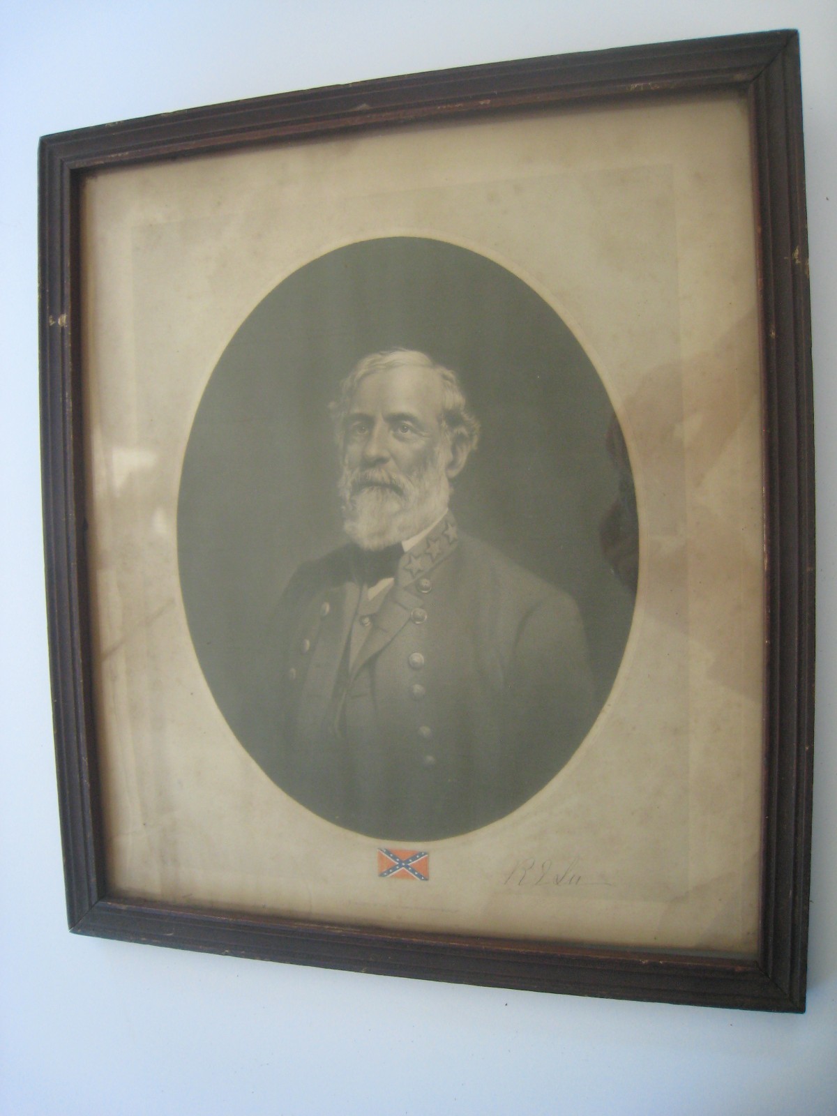 Antique Framed Confederate General Robert E Lee Portrait 19th Century, # 02