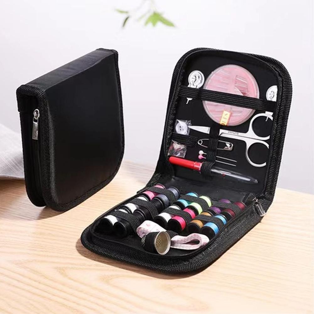 Portable Sewing Kit Home Travel Case Needles Thread Scissors Set Box -