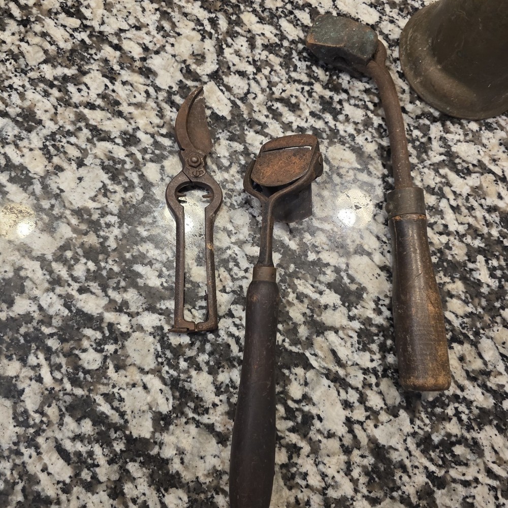 Vintage Antique Hand Tools Drill Blow Torch Snips Scraper