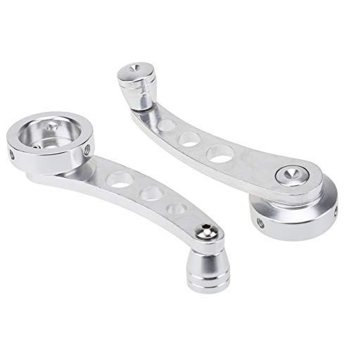 2Pcs Universal Car Window Handle Winder Riser Replacement Winder Crank Silver