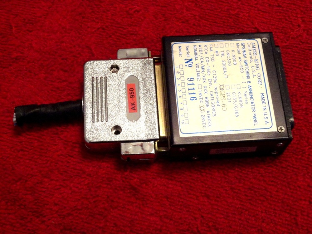 AMERI-KING AK 950 GPS/NAV SWITCHING & ANNUNCIATOR PANEL FOR GPS 60 AND CONNECTOR