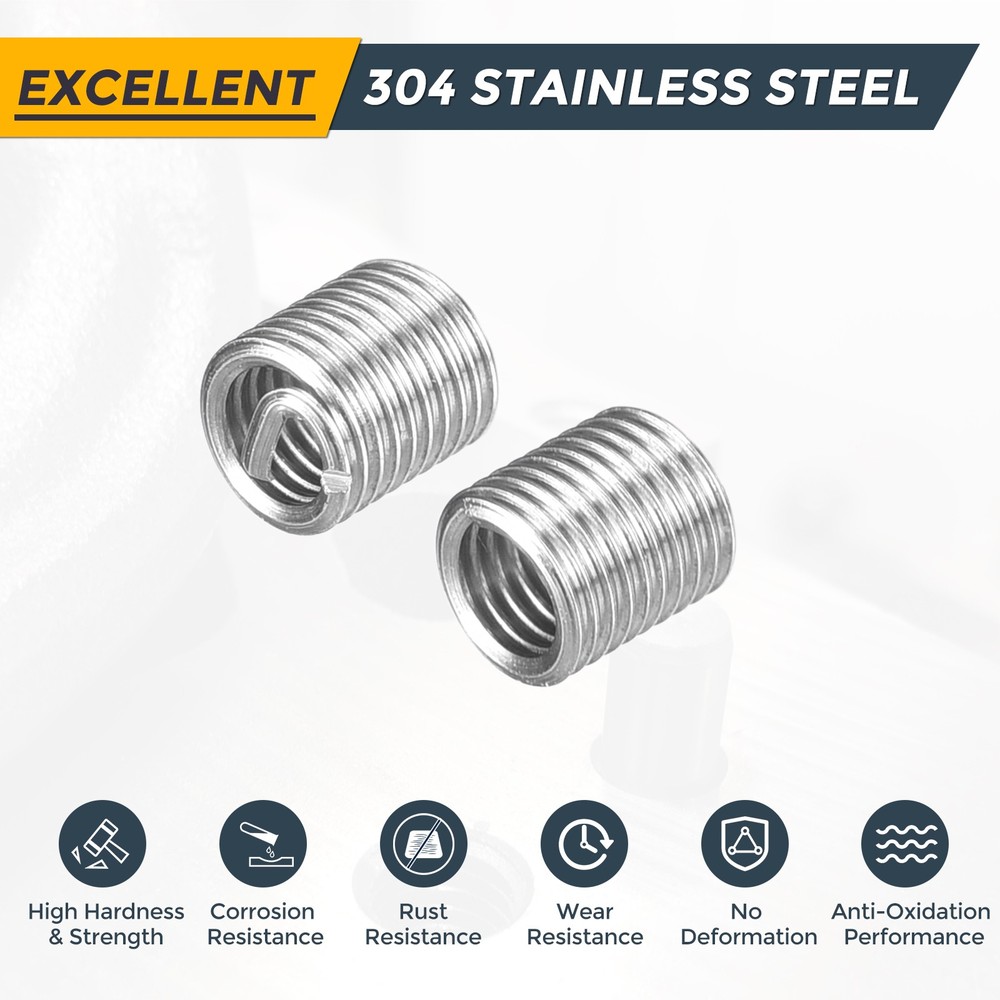 50pcs Wire Thread Inserts M2.5 x 0.45 x 2.5D Metric Helical Threaded Sleeve