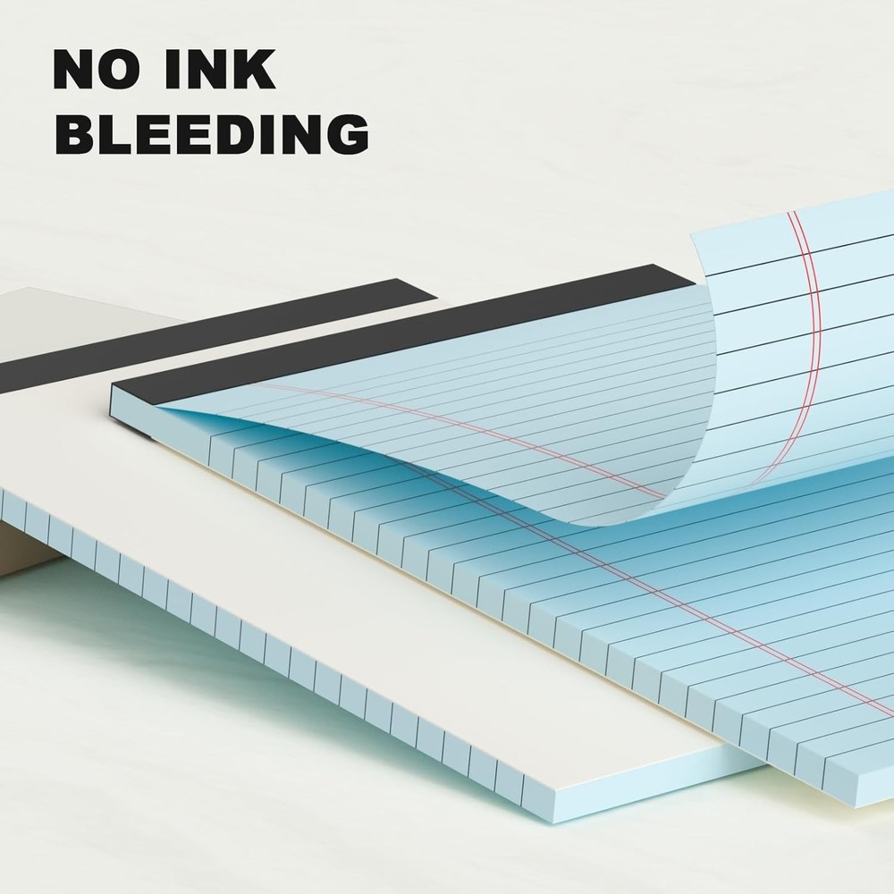 Durable 5 Pack Multicolor Notepads - 30 Sheets for Effective Note Taking