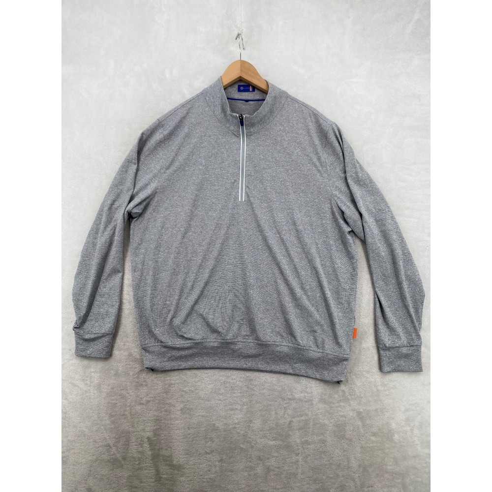 Stitch Golf Pullover Mens XL Grey 1/4 Zip Micro Stripe Performance Lightweight