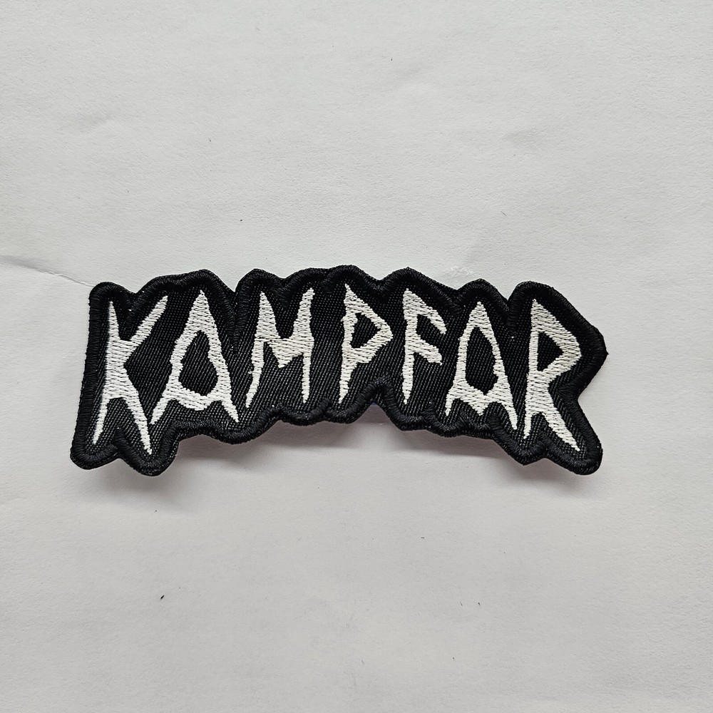 Kampfar White Logo  EMBROIDERED PATCH