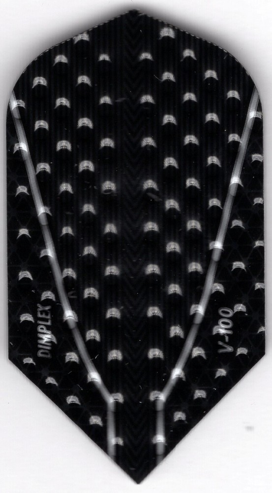 BLACK V-100 Slim Dimplex Dart Flights: 3 per set