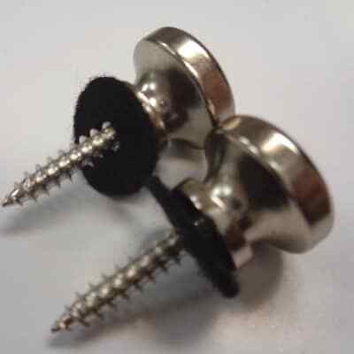 Chrome Guitar Strap Buttons with Washers & Screws