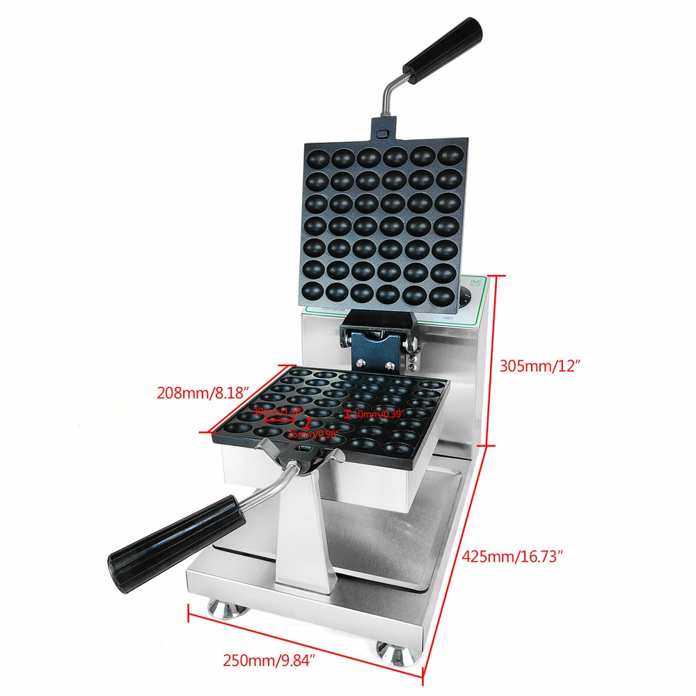 Commercial Waffle Maker Machine Stainless Electric Bubble Egg Cake Maker 1200W