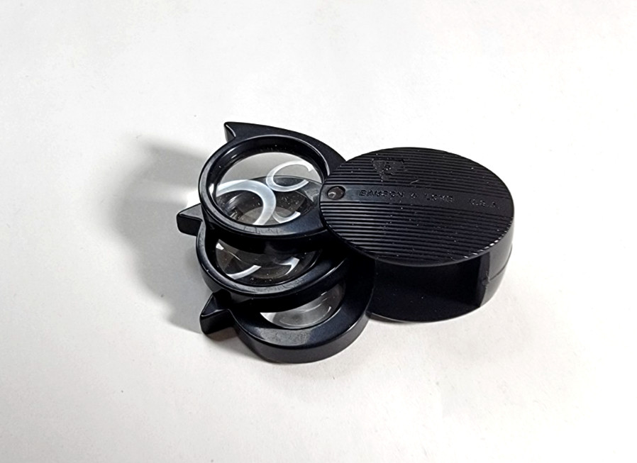 Vintage Bausch & Lomb Triple Lens 5x to 20x Folding Picket Magnifier Mini Loupe