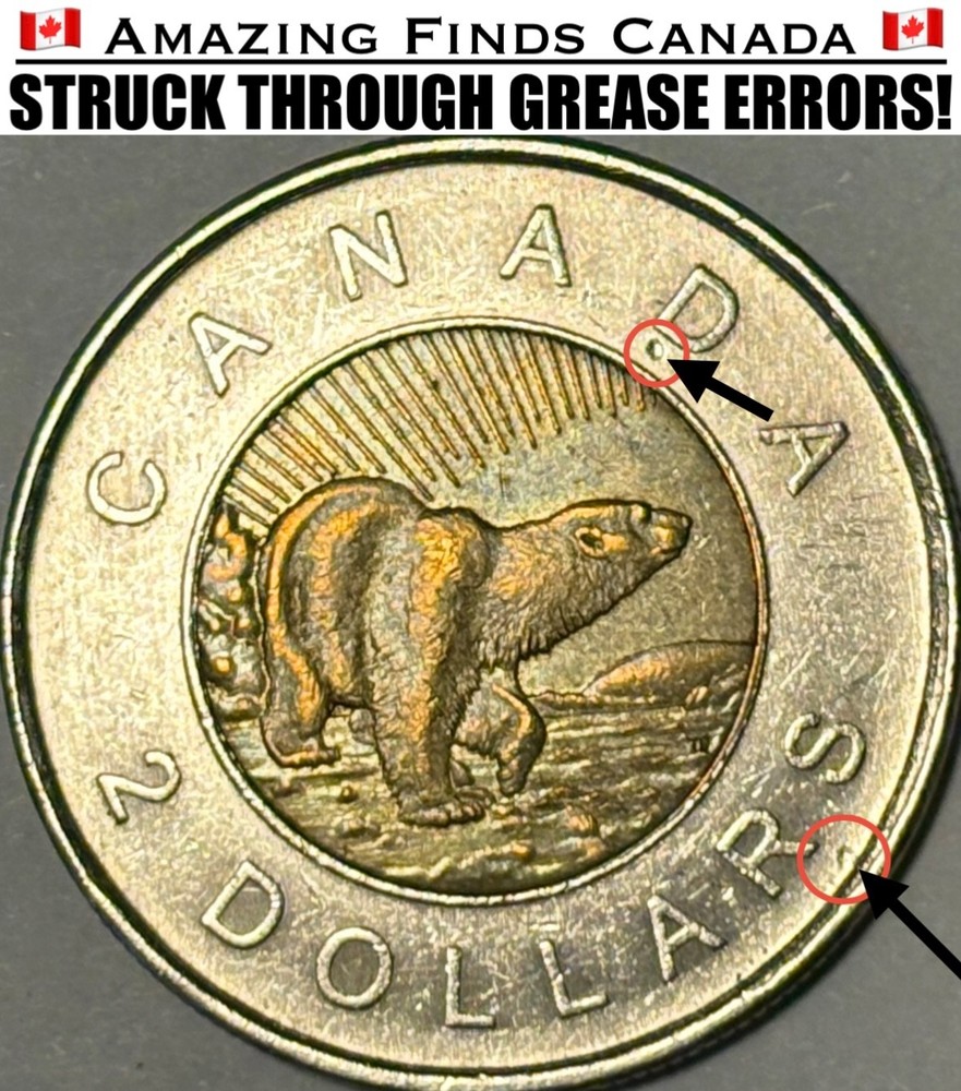 ERROR! 1996-2006 Canada $2 Dollar Churchill Toonie! *STRIKE THROUGH ERRORS*