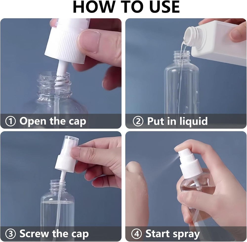 4 Pack 4 Oz (120Ml) Small Spray Bottles - Fine Mist, Refillable, Reusable