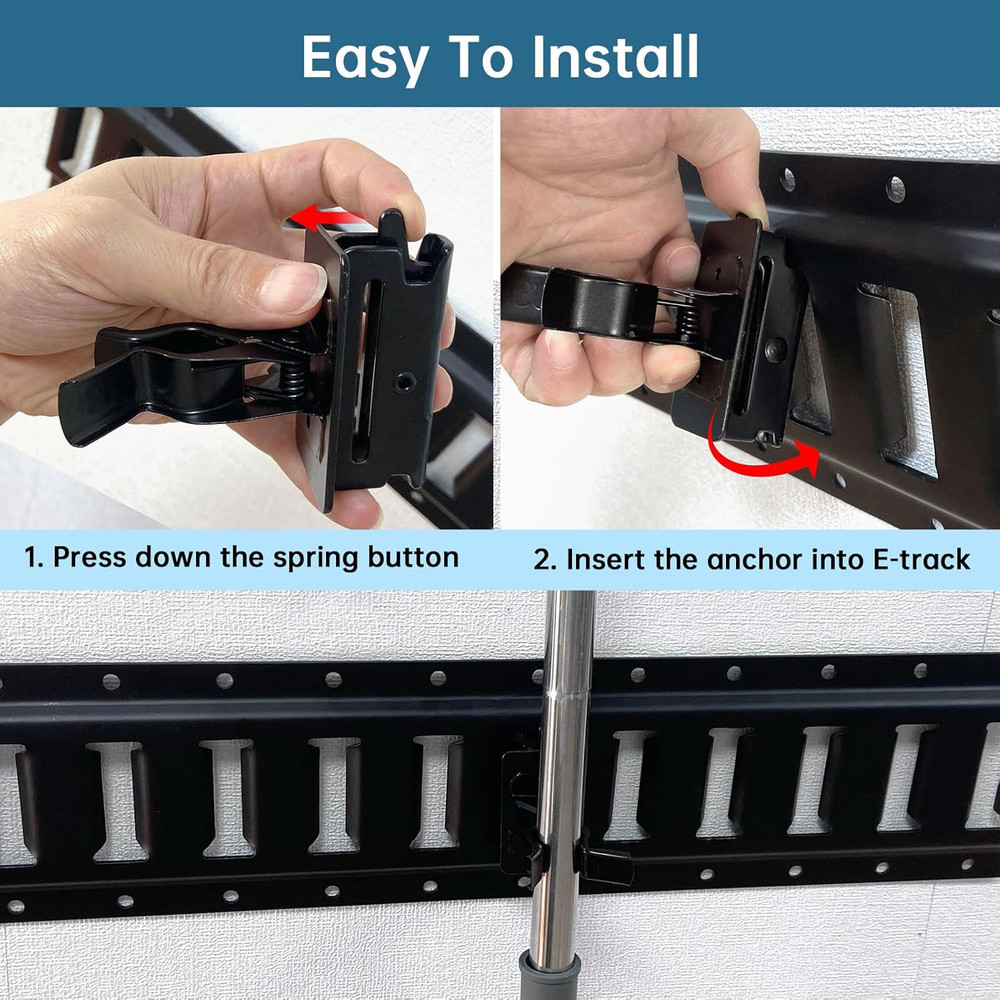6 Pcs E-Track Tool Holders, E Track Accessories for Enclosed Trailer Store Shove