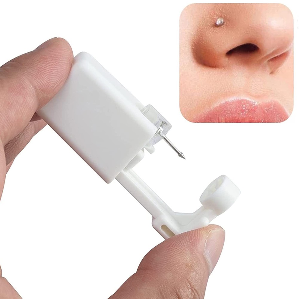 Nose Piercing Kit - 3 Pack Self Piercing Gun with Rings & Studs, Disposable S...