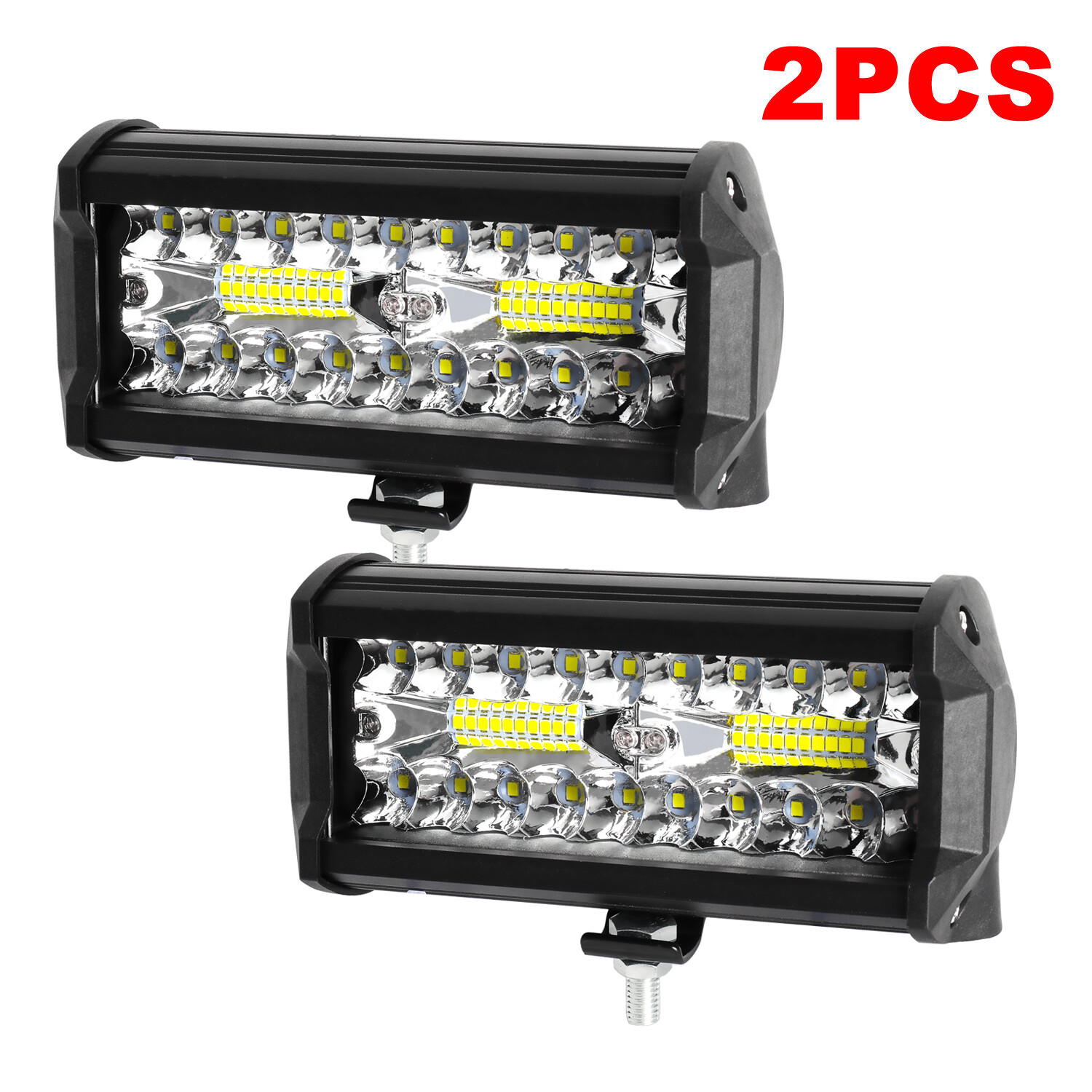 2PCS 6inch LED Work Light Bar Flood Spot For Boat Fishing Boating Night Fog Lamp