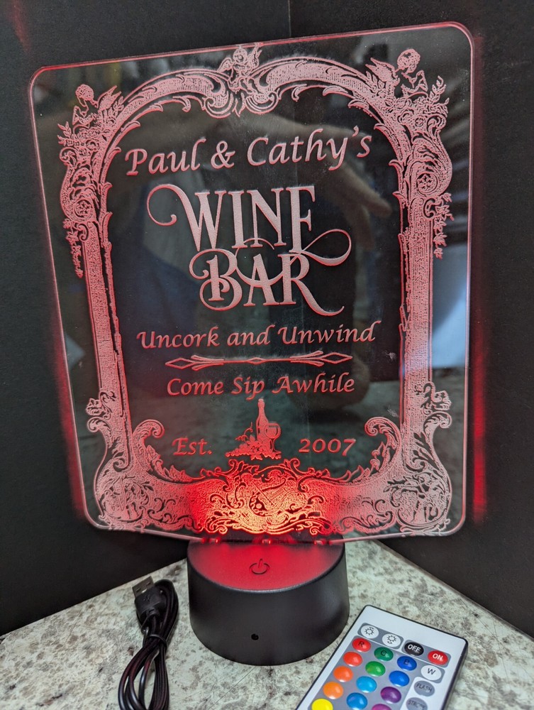 Wine Bar Custom made L.E.D. Large light display #2