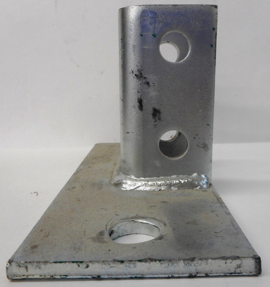 COOPER B-LINE B280FL, POST BASE, ZINC PLATED, 3-1/2" POST HEIGHT