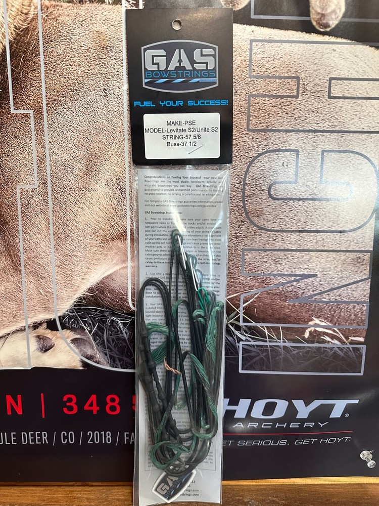Gas Bowstrings PSE Levitate S2 Unite Green and Black Strings w/Speed Nocks Black