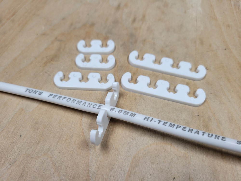 Ton's Universal Clip-On Wire Separators for 7-8mm Ignition Cable White