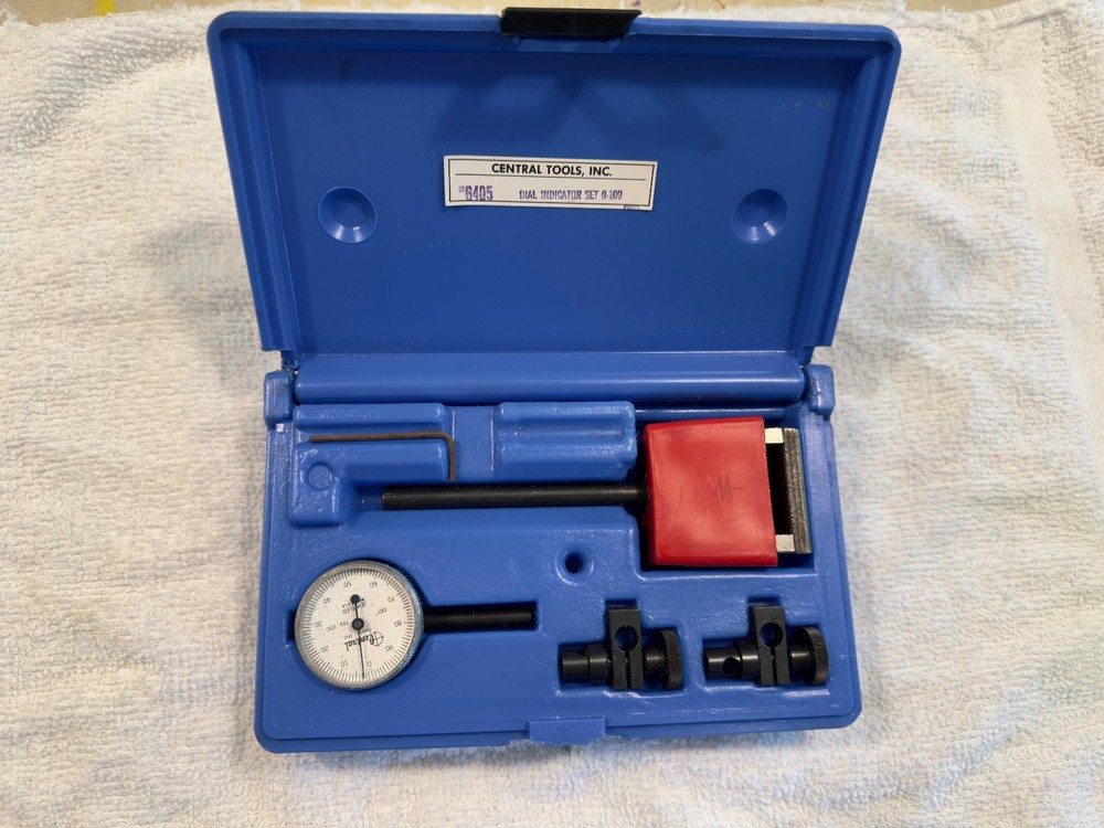 Central Tools No. 6405 Dial Indicator Set with Magnetic Base - Partial Set - USA