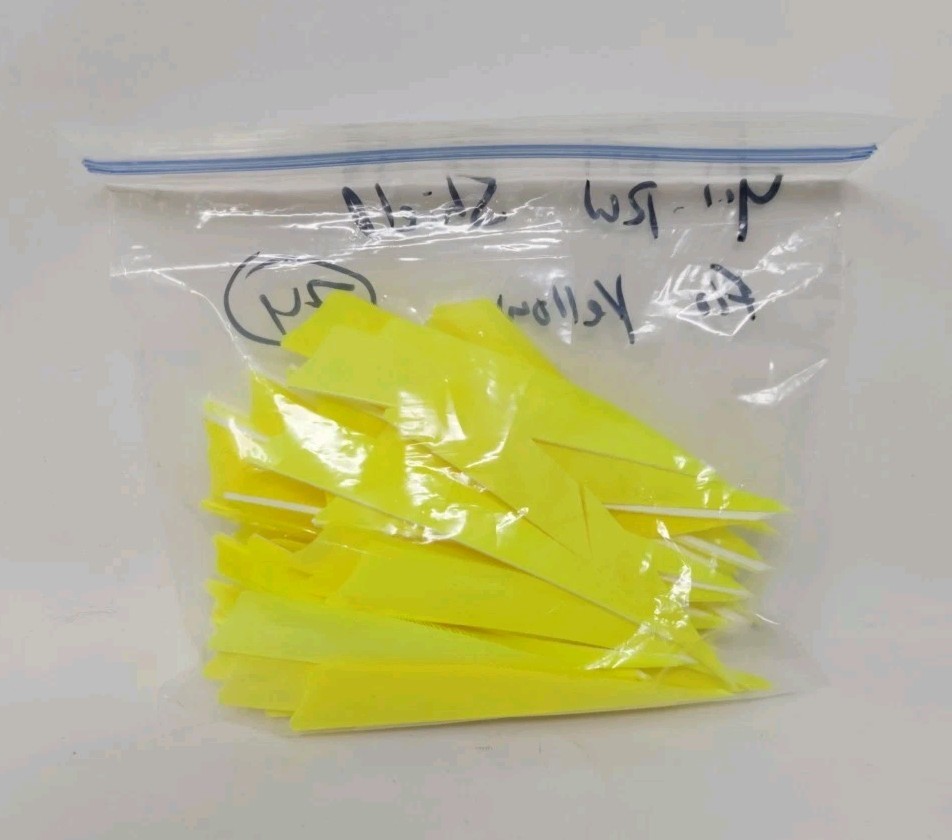 74 Count Archery Arrow Feathers 4" Right Wing: Shield Fluorescent Yellow