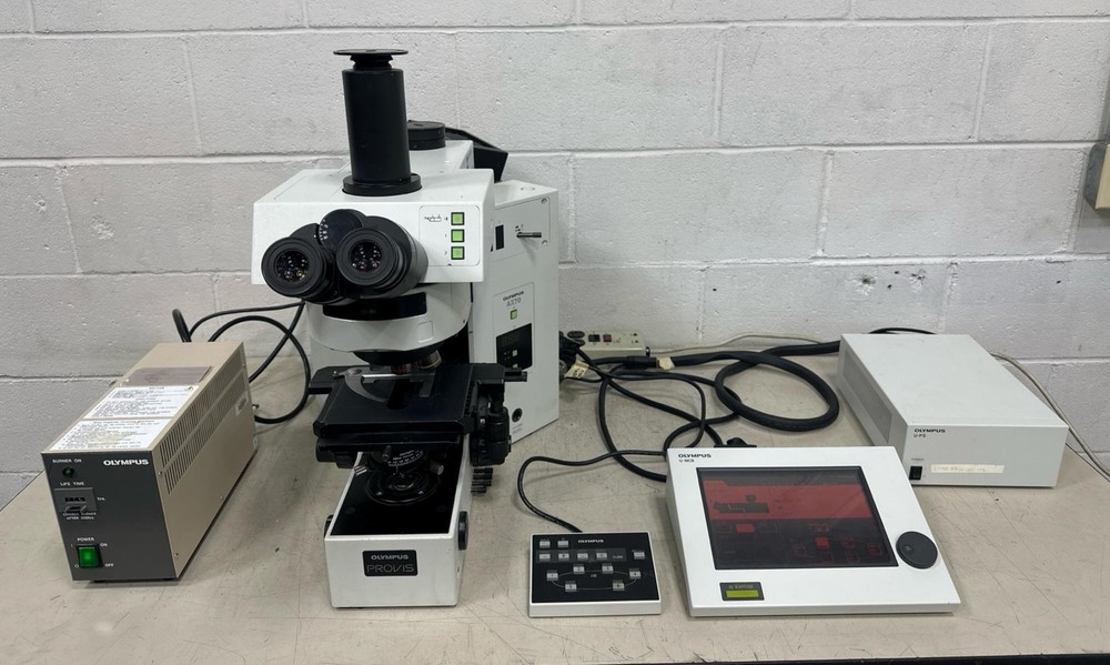 Olympus PROVIS AX70 Compound Fluorescent Microscope AX70TRF U-MCB U-PS U-HSTR ++