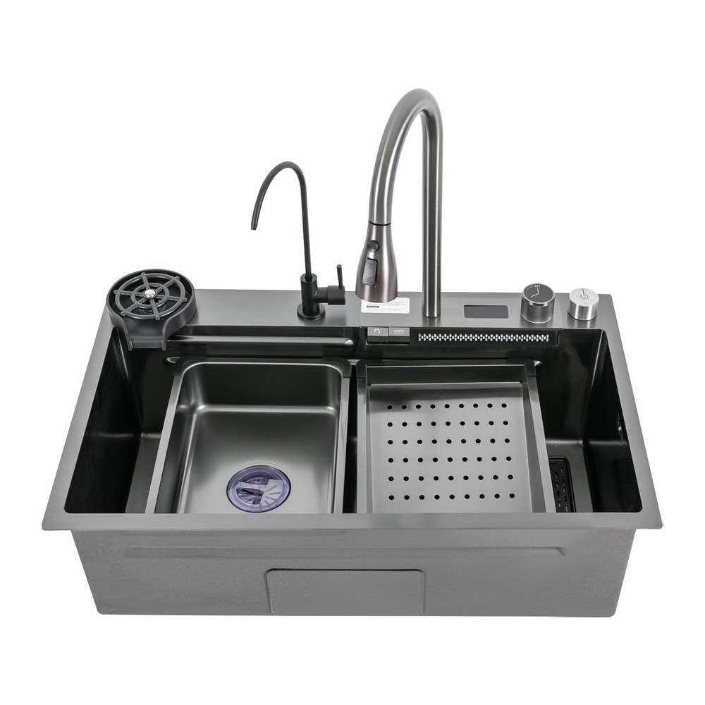 Multifunctional Digital Display Sink Workstation Kitchen Sink w/Pull-Out Faucet