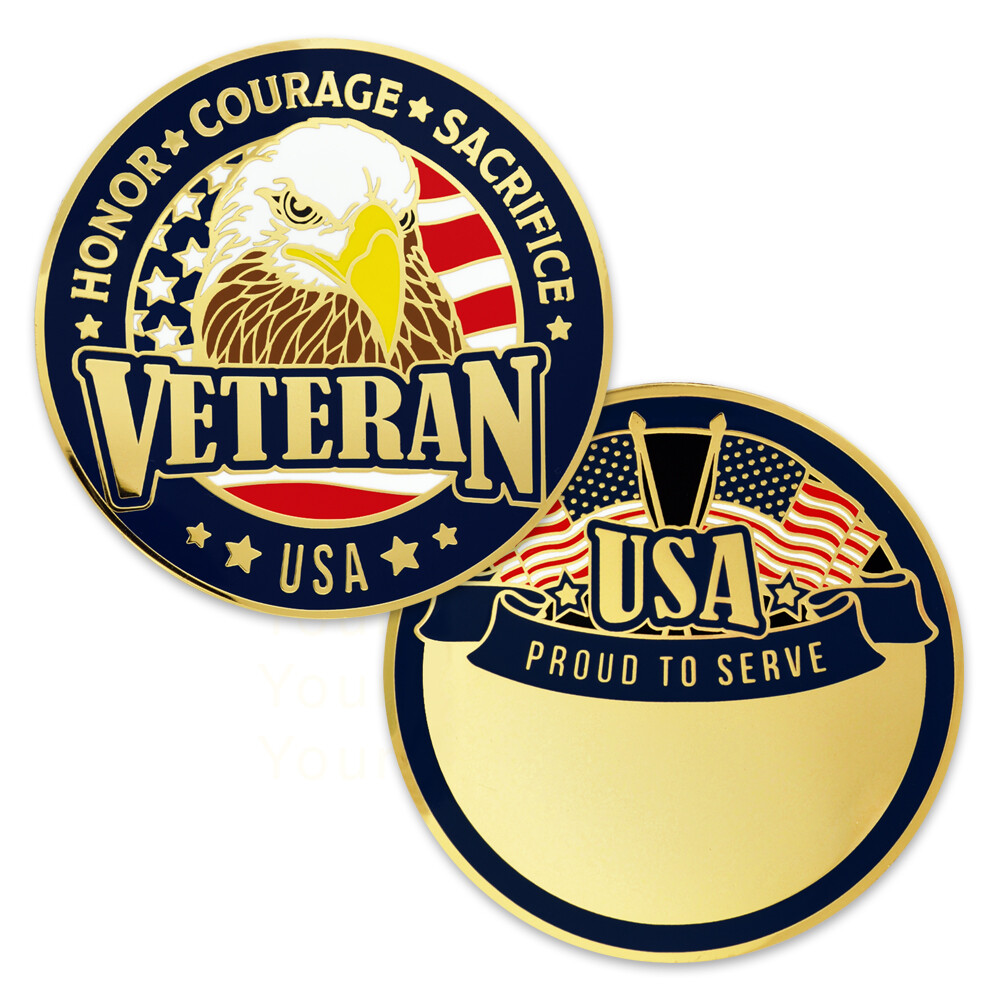 PinMart's U.S. Veteran Coin - Engravable