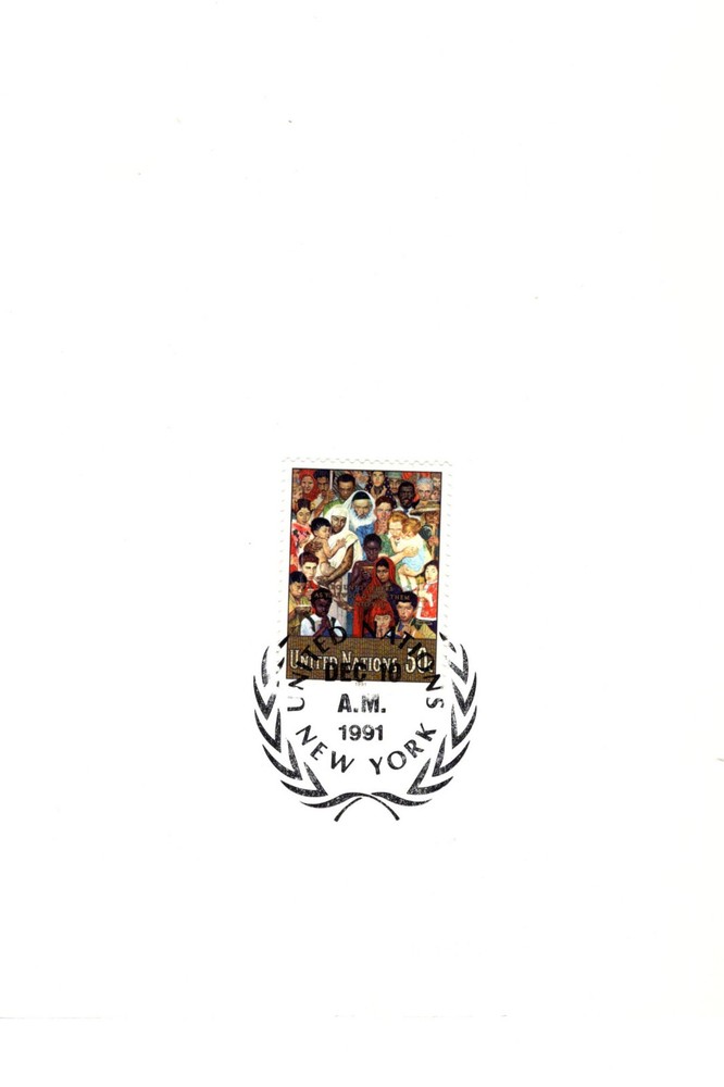 UNPA 1991 Christmas Issue Folder with cancelled #591