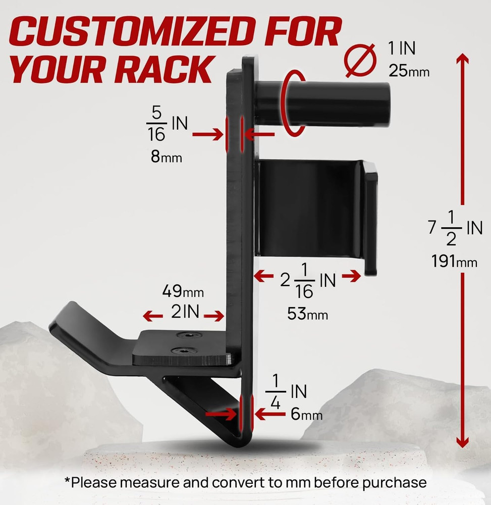 Power Rack J-Hooks & Attachments – Heavy Duty Barbell Holders Compatible with 2X