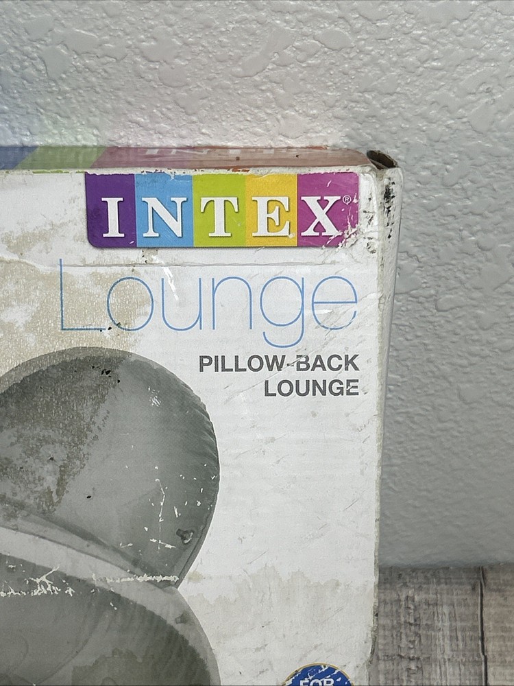 Intex 2013 Pillow-Back Lounge Inflatable Float 54"x48" 58889EP Silver