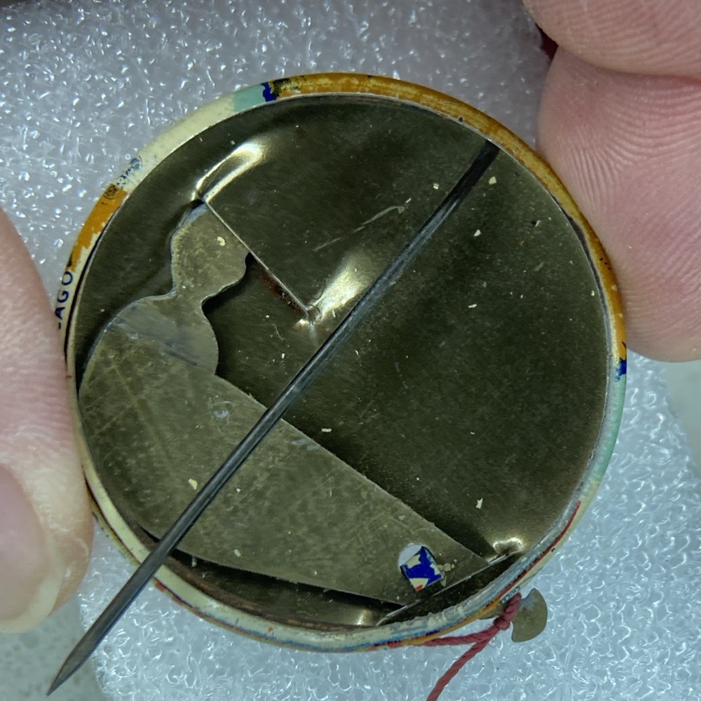 Vintage WWII Uncle Sam LET’S PULL TOGETHER Propaganda Mechanical Pinback Button