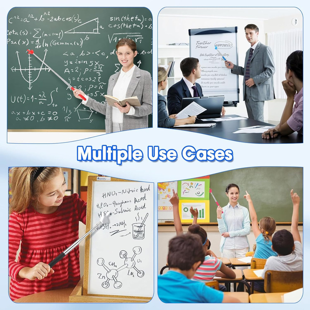 3 Pcs Pointer Finger Stick, Multipurpose Teacher Pointer Stick, Extendable Class