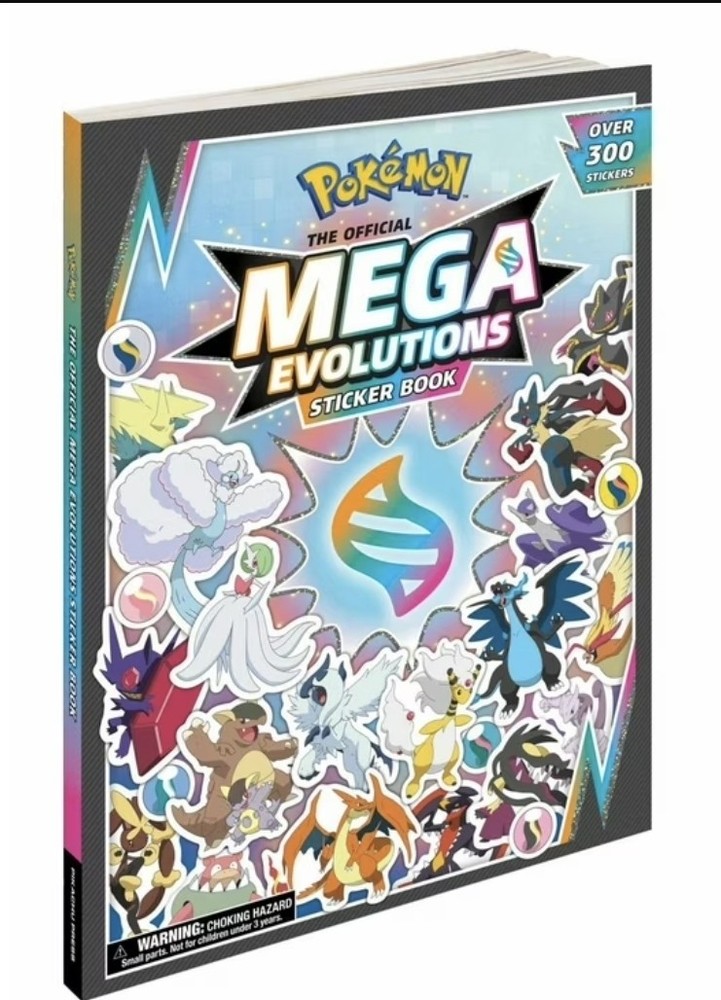 Pokemon Official Mega Evolutions Sticker Book -New Free Shipping