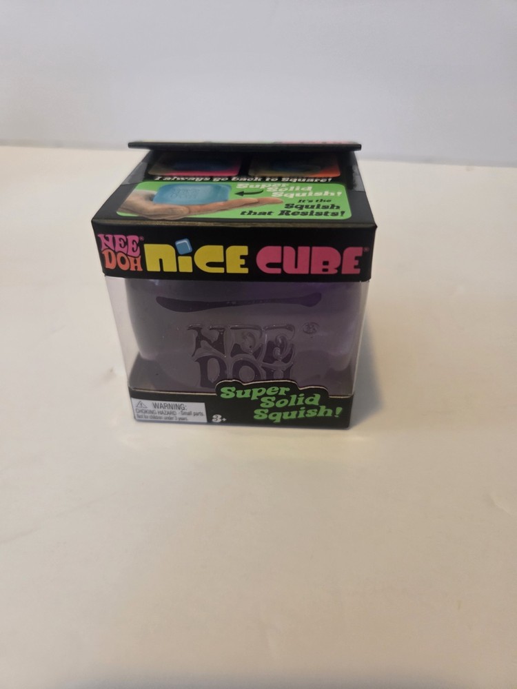 Needoh Nice Cube Purple Sensory Squeeze Toy with Super Solid Squish - 2.25" Cube