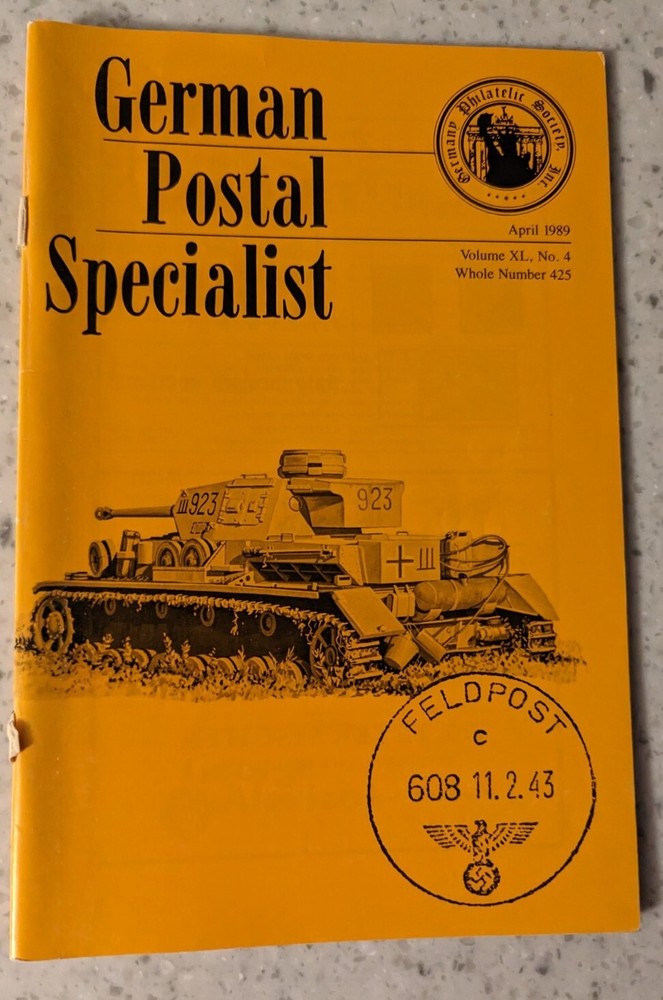 German Postal Specialist Apr 1989 Panzer Feldpost Office Money Transmittals