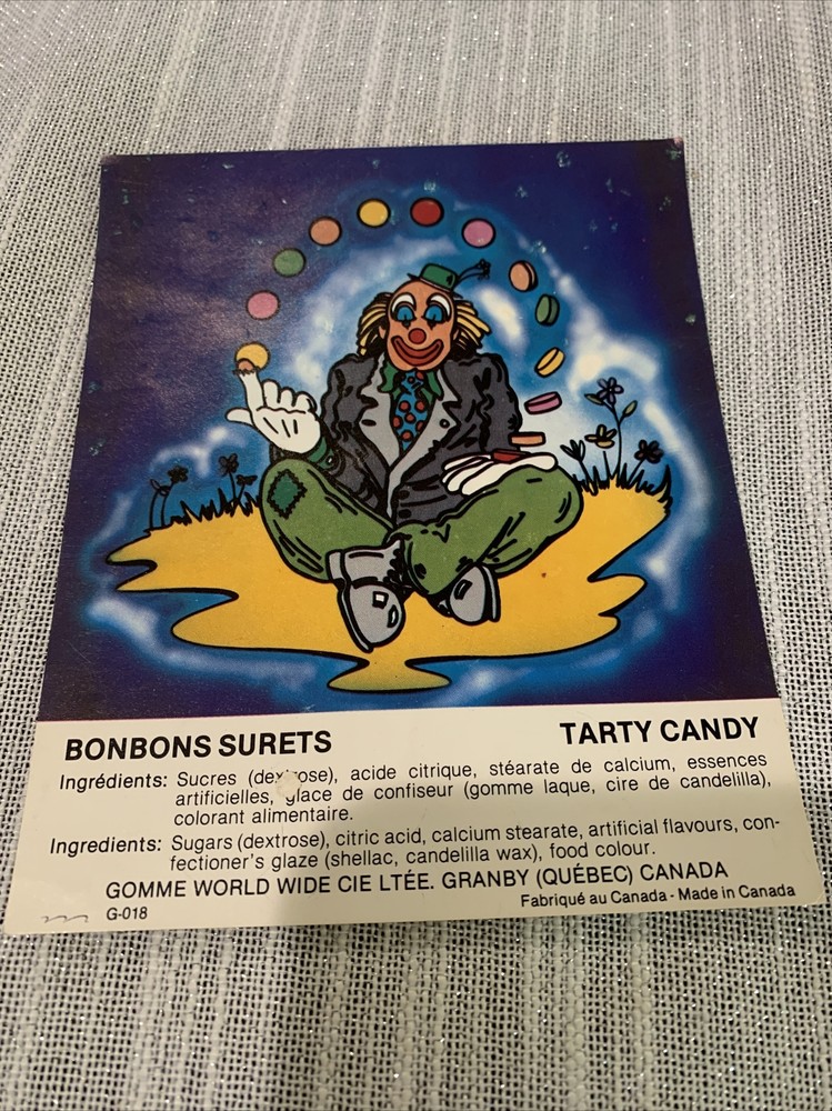 vintage Bubble Gum Vending Machine Display Card Tarty Candy