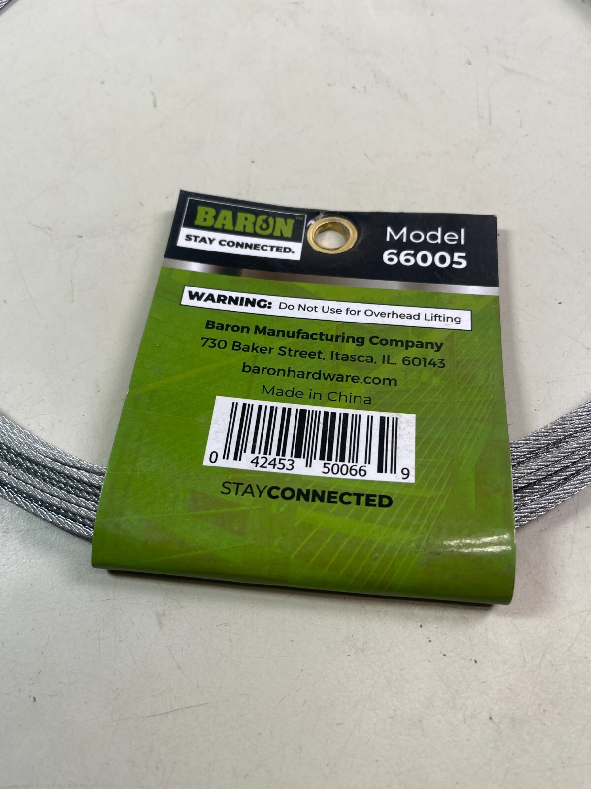 Steel Wire Rope Cable 1/16 in. x 50 ft. Security Cable Galvanized Baron 66005