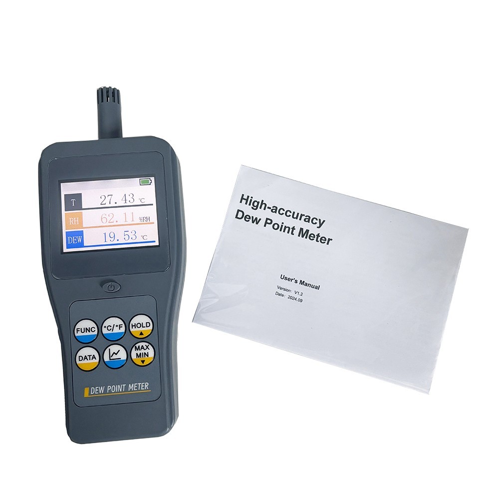 Handheld Dew Point Meter with 6 Test Parameters Measurement Curve Display