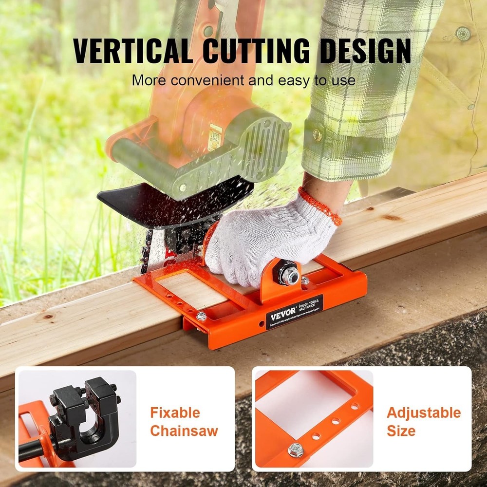 Chainsaw Mill, Vertical Lumber Cutting Guide with 2"-6" Cutting Width, Cast Iron