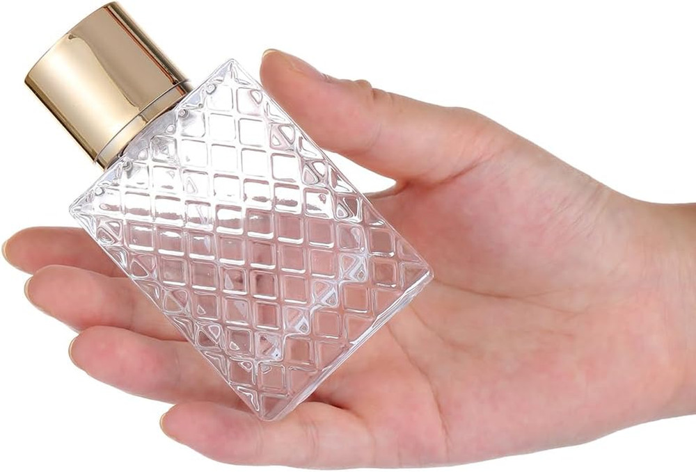 50ML /1.7OZ Transparent Atomizer Spray Refillable Perfume Bottle, Portable Squar