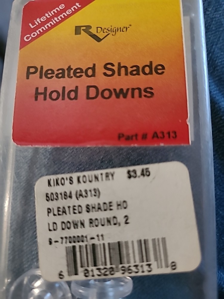 RV Designer A313, Pleated Shade Hold Downs, 2 Per Pack, Window Covering Hardware