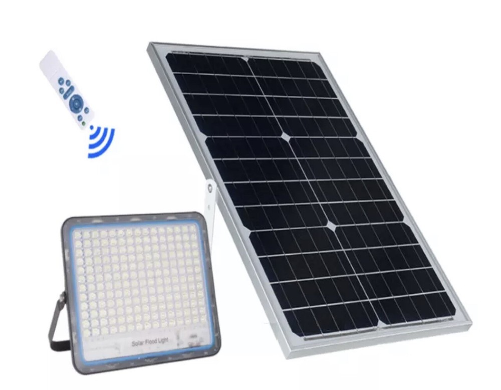 LED SPOTLIGHT 300W OUTDOOR SOLAR PANEL IP67 REMOTE CONTROL TIMER