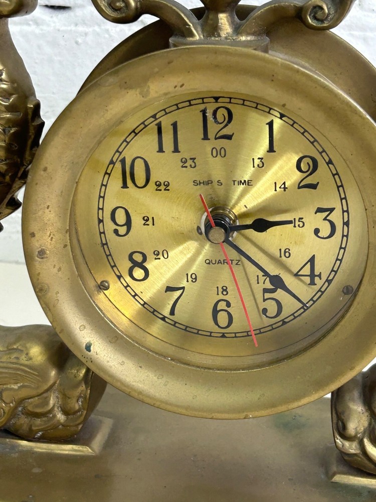 Vintage Nautical Themed Ships Mantle Clock