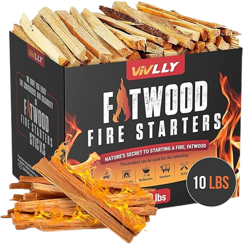 Vivlly 10lbs. Fatwood Fire Starter Pack – Firewood Lighter Kindling Sticks wood