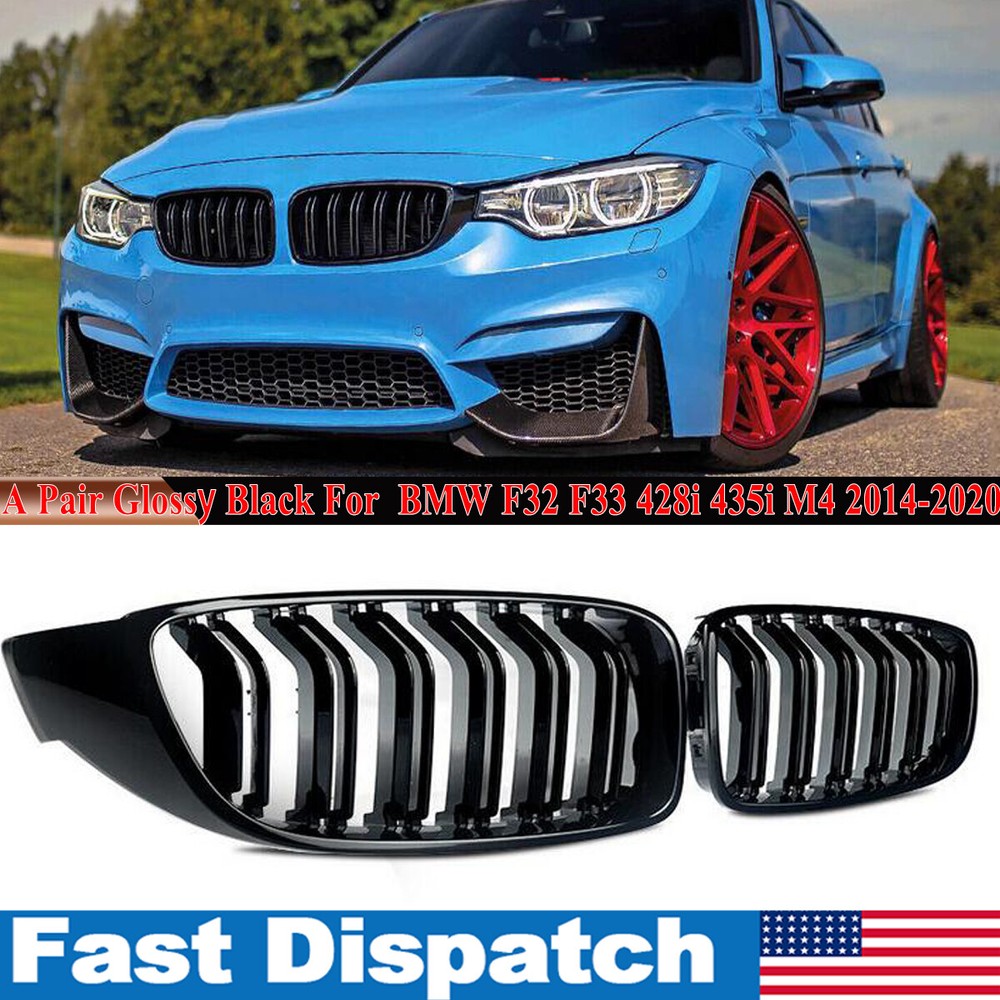 Front Kidney Grill Grille For BMW M4 F32 F33 F36 420i 428i 430i 435i Gloss Black