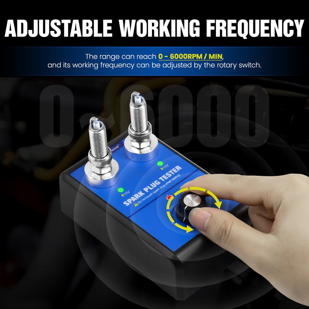 Dual Plug Car Spark Plug Tester 12V Gasoline Ignition Plug Diagnostic Tool