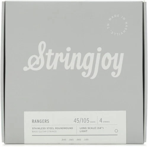 Stringjoy Rangers 4 String Bass Light 45-105 Stainless Steel Long Scale