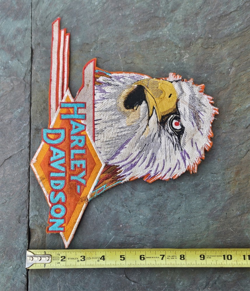 Rare Vintage Harley Davidson Patch Jacket Vest Bar & Shield Eagle Large 12"x10"