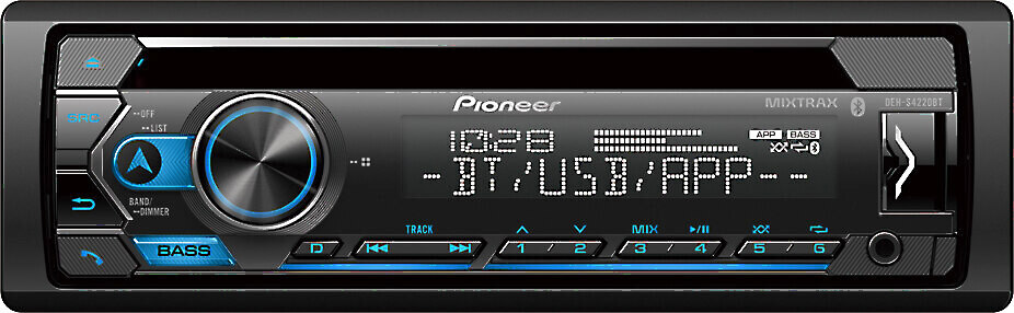 Pioneer DEH-S4220BT CD Receiver, Bluetooth, Voice Control, Apple Android Control